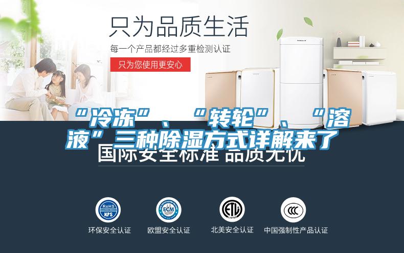 “冷凍”、“轉(zhuǎn)輪”、“溶液”三種除濕方式詳解來了